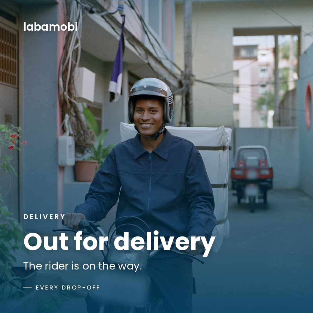 Delivery. Out for delivery. The rider is on the way. Every drop-off.